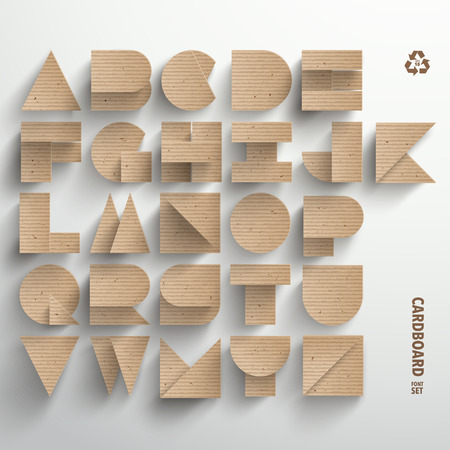 Vector Cardboard Alphabet Setのイラスト素材
