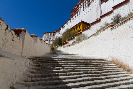 Potala Palace in Lhasa, Tibet internal stairsのeditorial素材