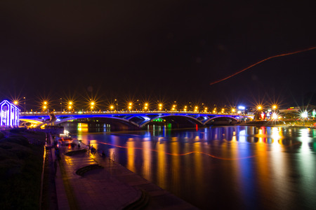 Night view of Lijiang River in Guilinの写真素材