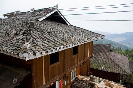 Houses in Basha Village, Congjiangのeditorial素材