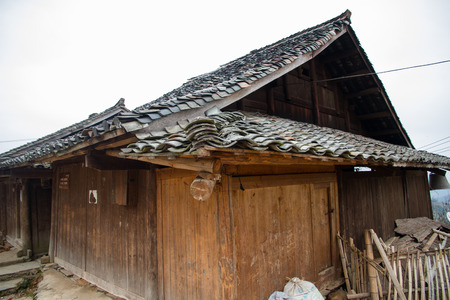 Houses in Basha Village, Congjiangのeditorial素材