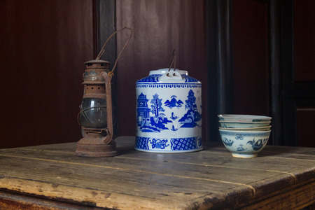teapots pn the table, Anshun City, Guizhou Provinceの写真素材