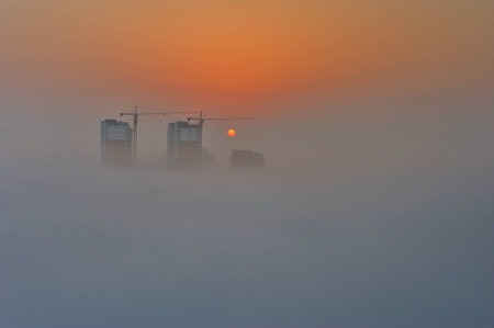 According rise sunrise cloudsの写真素材