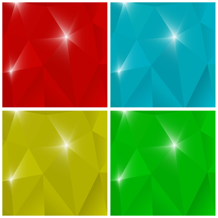 Four colorful polygonal backgrounds.のイラスト素材