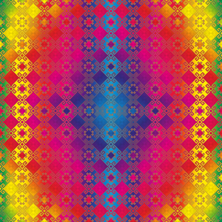 Image background seamless pattern multi colour. Indian motifs.のイラスト素材
