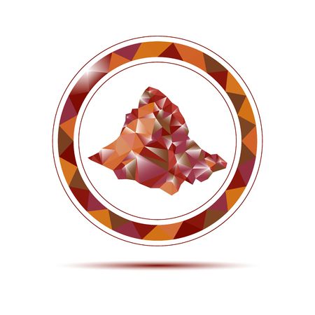 Image logo of mountain peak with circle frame.のイラスト素材