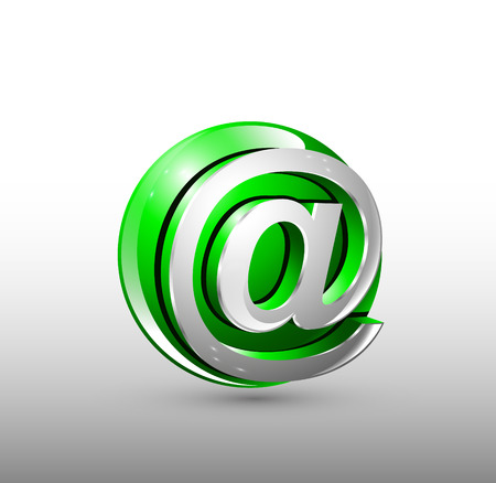 Sign web. Green 3d logo design.のイラスト素材