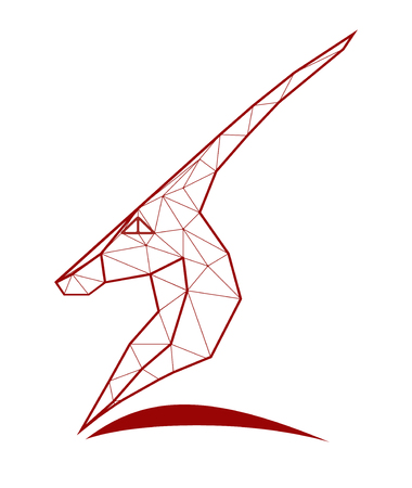 Illustration of antelope with many triangles.のイラスト素材