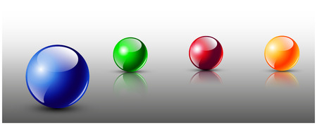 3D collection of color glass spheres.のイラスト素材
