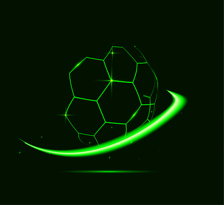 Neon lines of football ball.のイラスト素材