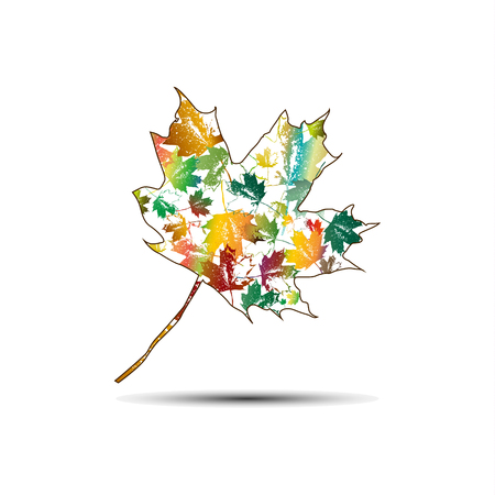 Colorful abstract maple leaf.のイラスト素材