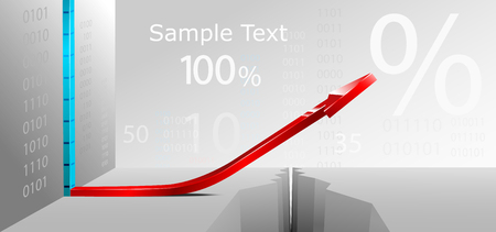 3d infographic. Red arrow do not rolling in the deep abyss but growing up.のイラスト素材