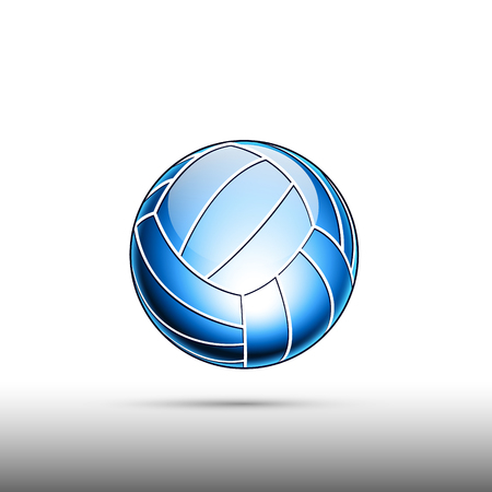 3d abstract logo of glassy volleyball ball.のイラスト素材