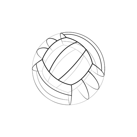 3D logo sketch of volleyball ball.のイラスト素材