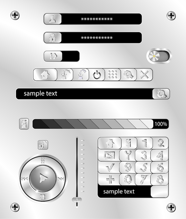 Chrome interface of website. Can be used for tablets and desktops. Music player.のイラスト素材