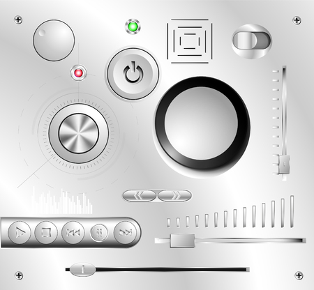 Plastic set icons of music player.  Can be used for tablets and desktops.のイラスト素材