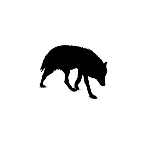 Silhouette of wolf.のイラスト素材