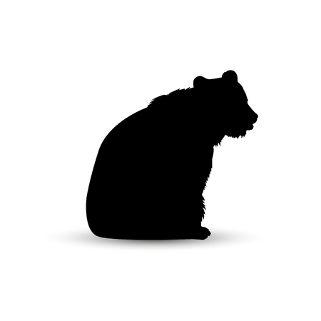 Silhouette of sitting brown  bear.のイラスト素材