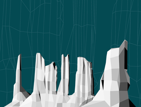 Landscape background. Western desert. Rocks. Dark blue tones.のイラスト素材