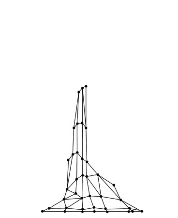 Landscape background. Western desert. Big stone.  Lines and points.のイラスト素材