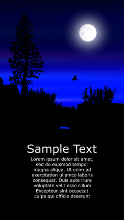 Colorful background for flyer or website design. Neon lights. Moonlight. Violet, blue  and black tones.のイラスト素材