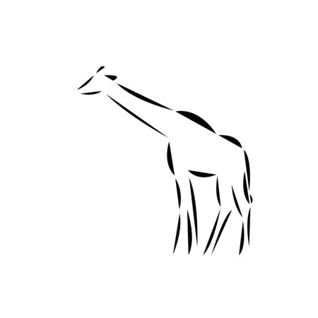 Schematic   icon of african giraffe.の写真素材