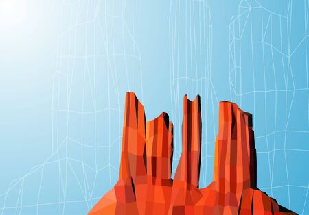  Landscape background. Western desert.  Shining. Blue sky. Red rocks. の写真素材