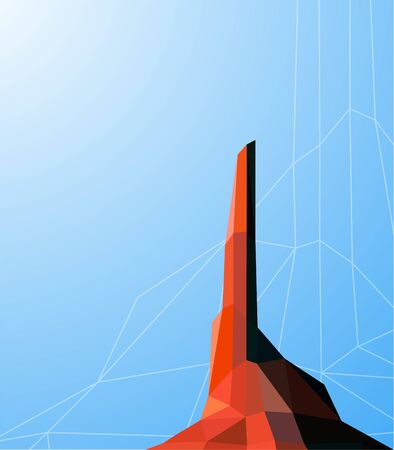  Landscape background. Western desert. Big stone. Colorful  tones.の写真素材