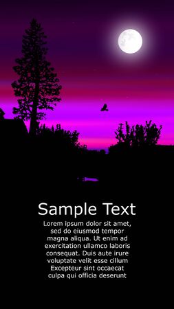 Colorful background for flyer or website design. Neon lights. Moonlight. Violet, pink and black tones.の写真素材