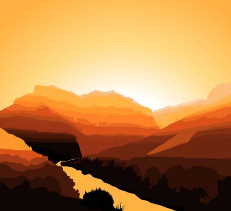 Western desert background. Rocks.  のイラスト素材