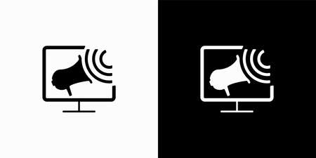 design. Black and white silhouettes. Announcement. News.のイラスト素材