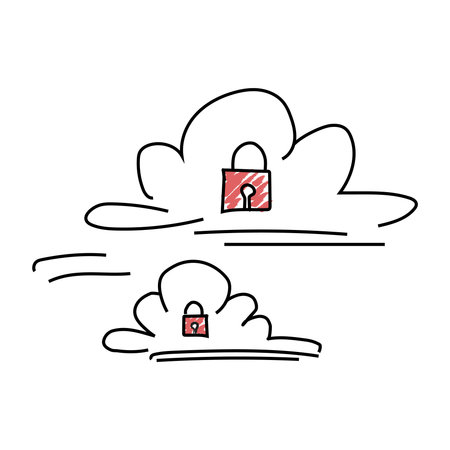 Cloud services. Protection of informationのイラスト素材