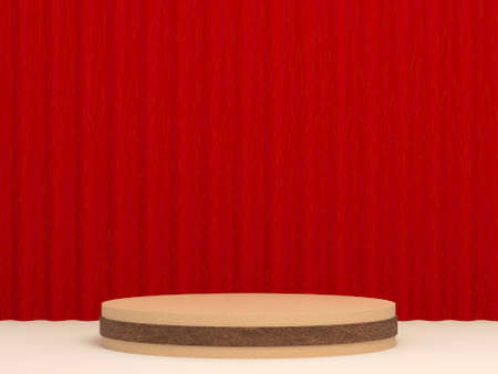 3d render studio set scene. Abstract stage background. Geometric minimal cylinder podiumの写真素材