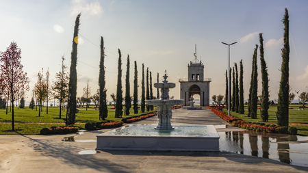 istanbul, turkey- october 11,2018. general view from baruthane public gardenのeditorial素材