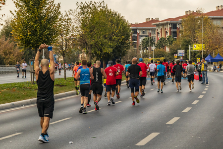 istanbul, turkey-october 11,2018. 40th istanbul marathon and running athletesのeditorial素材
