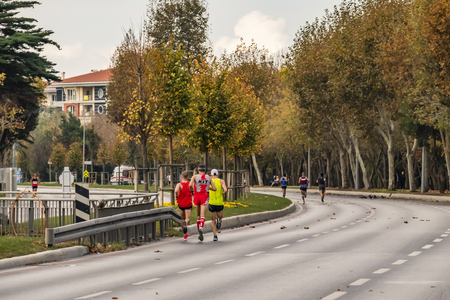 istanbul, turkey-october 11,2018. 40th istanbul marathon and running athletesのeditorial素材