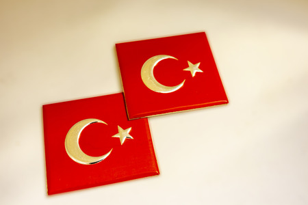 close up Turkish flag objectsの写真素材