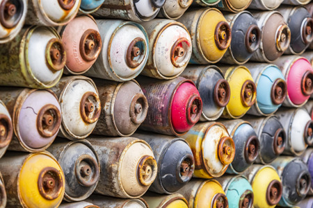 used spray paint cansの写真素材