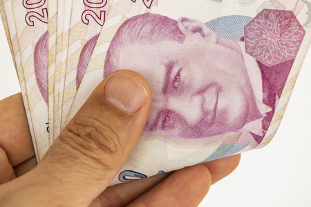 two hundred turkish lira banknotes