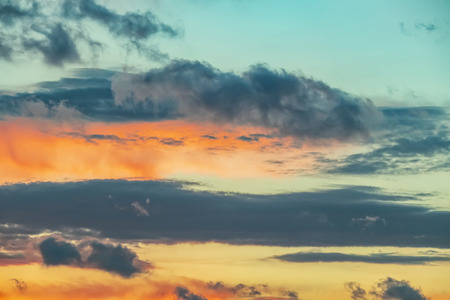 Magnificent Colorful Clouds in Evening Sky