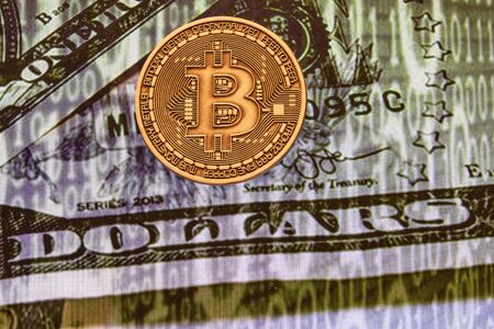 close up physical bitcoin