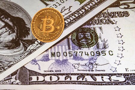 close up physical bitcoinの写真素材