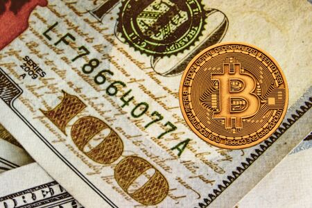 close up physical bitcoinの写真素材