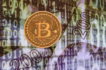 close up physical bitcoinの写真素材