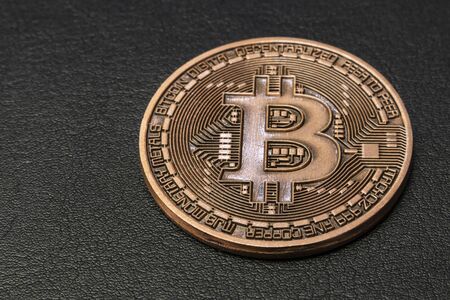 close up physical bitcoin coinの写真素材