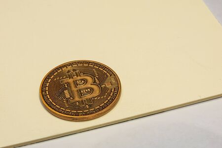 close up physical bitcoin coinの写真素材