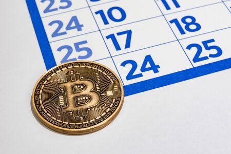 close up physical bitcoinの写真素材