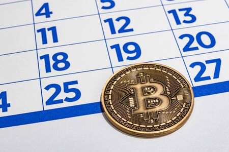 close up physical bitcoinの写真素材