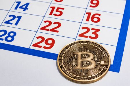 close up physical bitcoinの写真素材