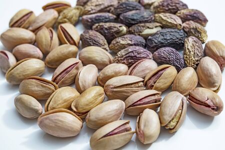 close up shelled pistachios
